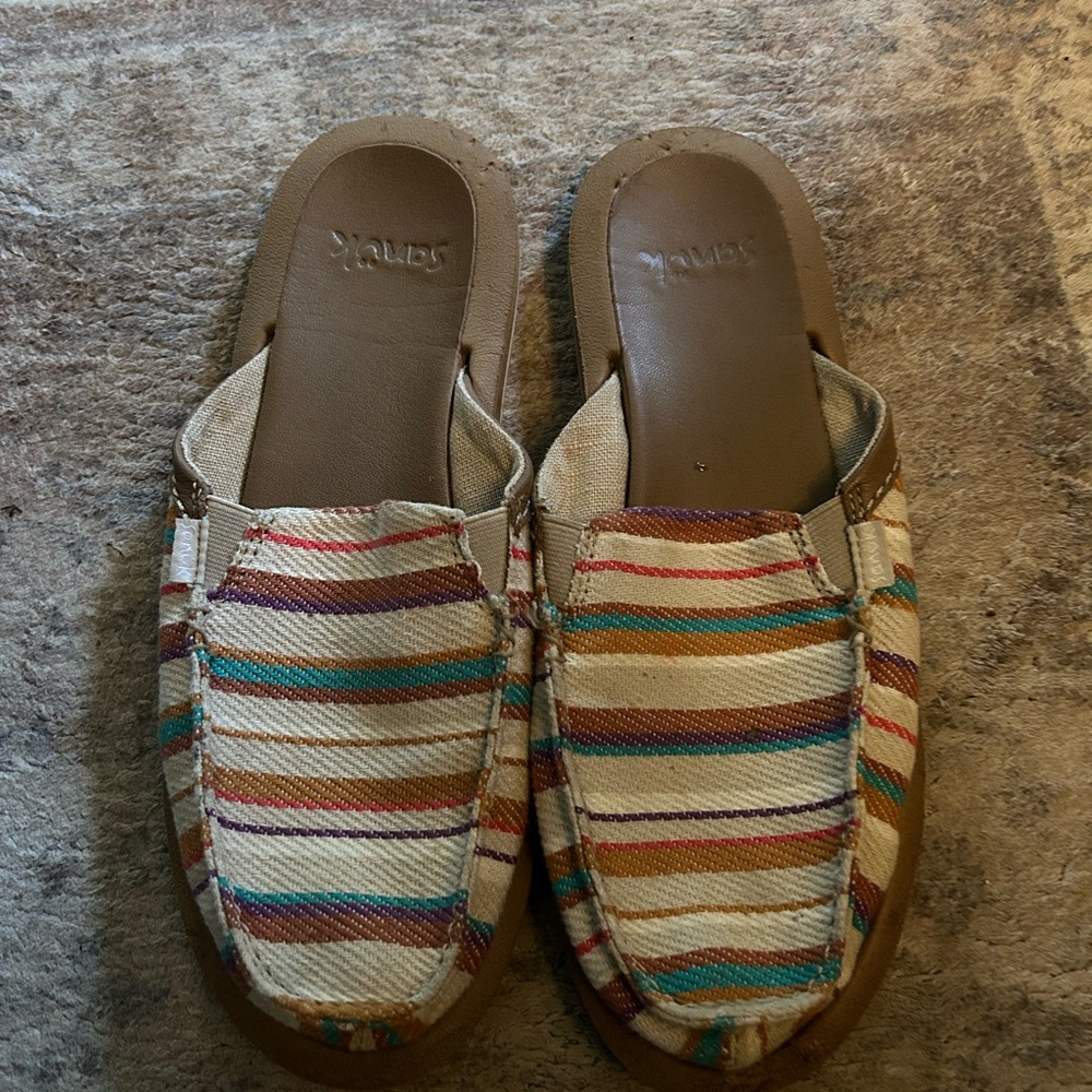 Sanuk Multicolor Striped Flats